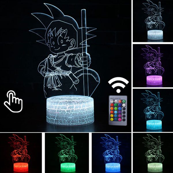 Luminárias 3D LED - Jovem Goku
